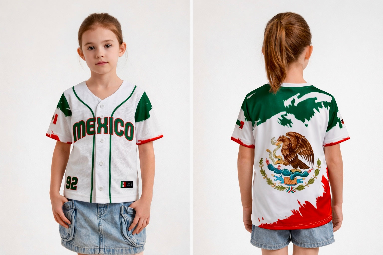 Mexico Kids Baseball Jersey – Sizes 2-14, Polyester