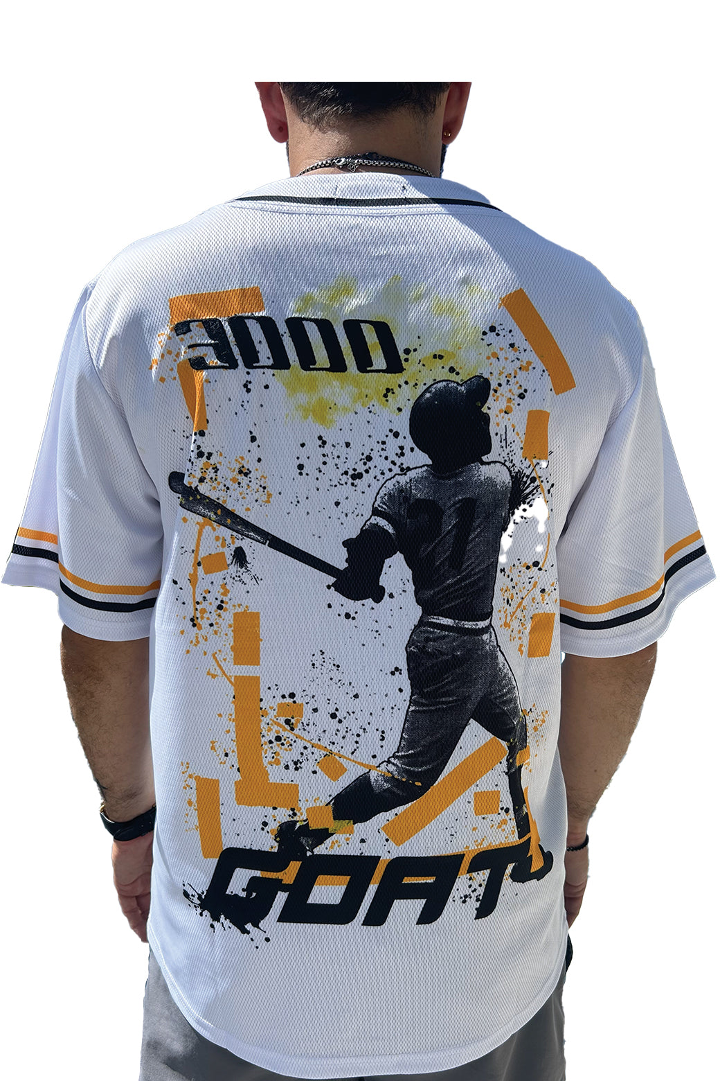 Puerto Rico GOAT Baseball Jersey – Tribute to Roberto Clemente in Premium White | Headzflex