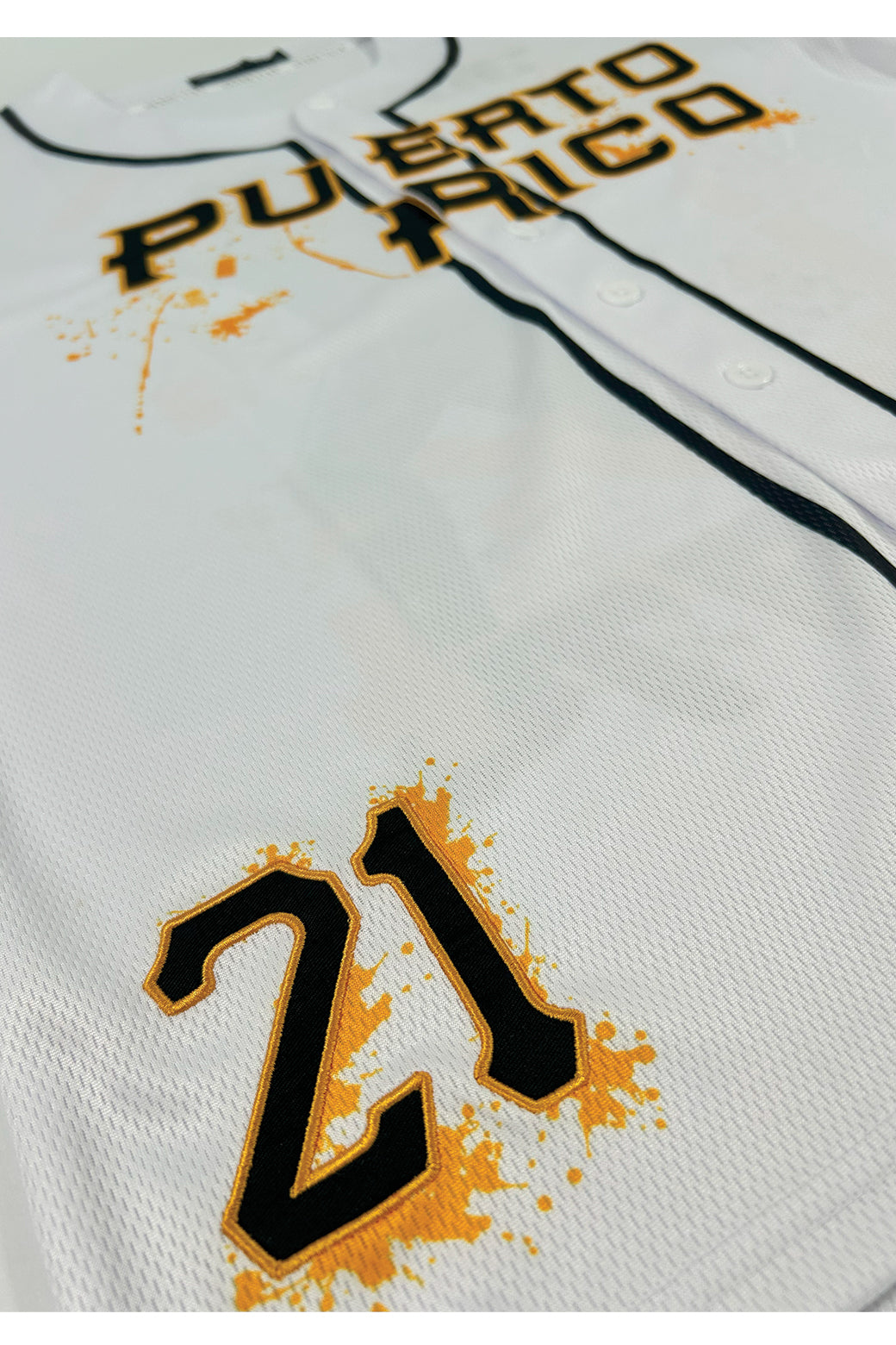 Puerto Rico GOAT Baseball Jersey – Tribute to Roberto Clemente in Premium White | Headzflex