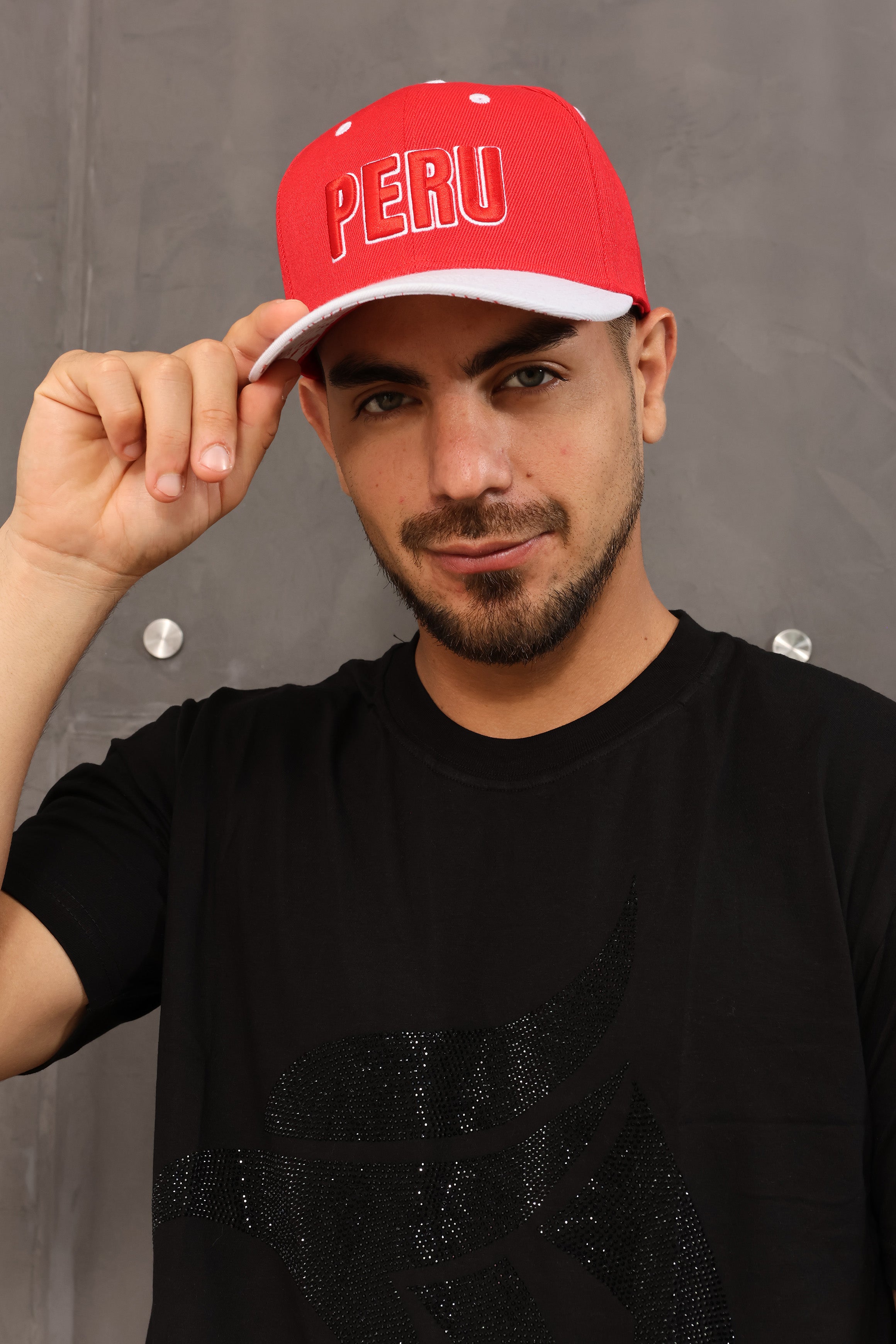 Peru Pride White/Red 3D Embroidered Snapback Hat Secondary image