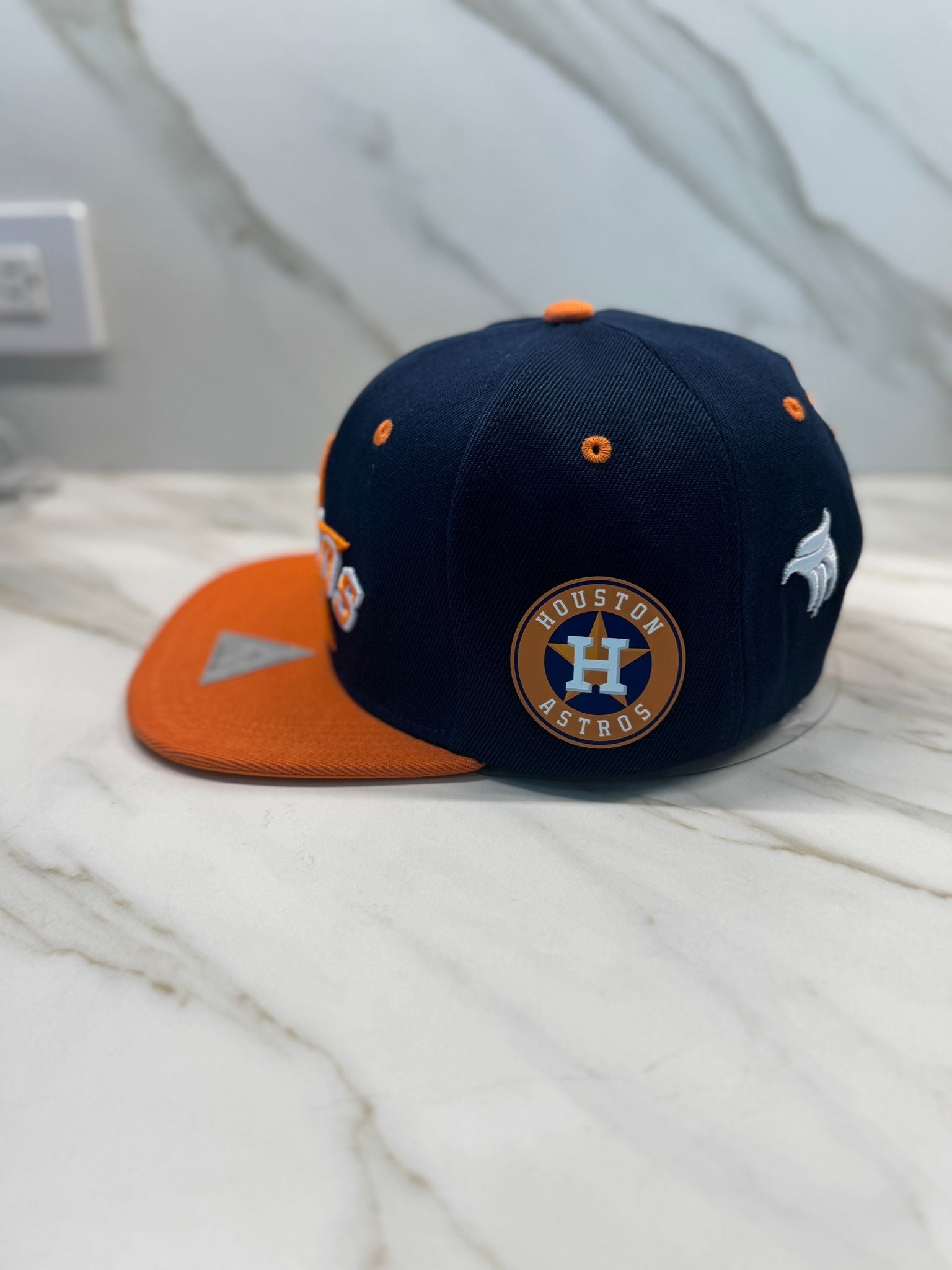 Side patch on Houston snapback cap

