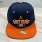 Front view of Houston team baseball cap in orange and navy

