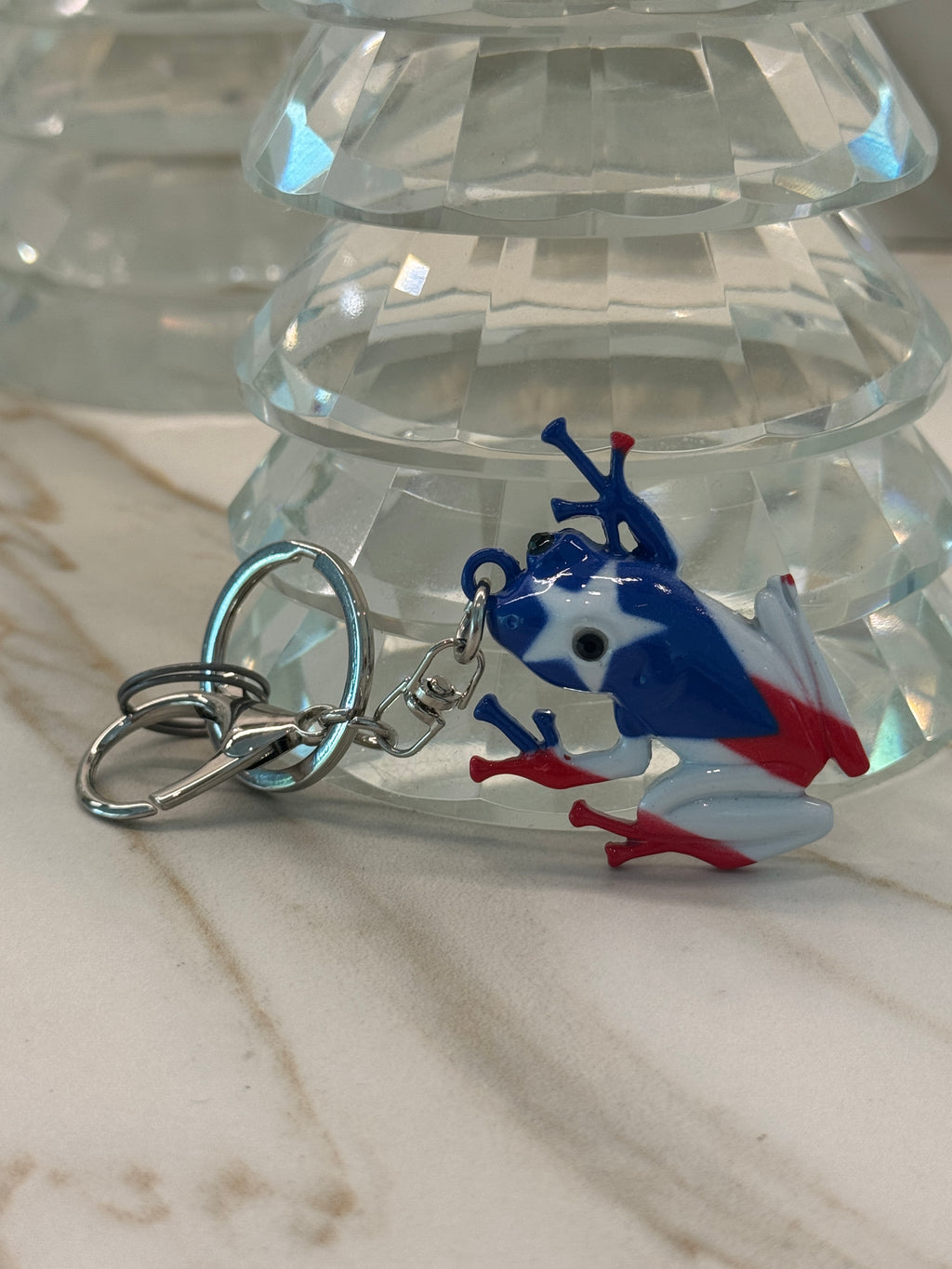 Puerto Rico Coqui Frog Enamel Keychain & Luggage Charm