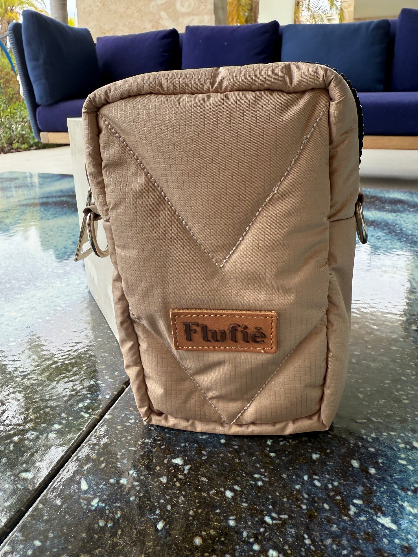 Sand Beige Microgel Padded Phone Bag – Sleek, Strong & Modern by Flufie