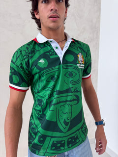 Mexico Aztec Retro Soccer Jersey – Green Heritage Streetwear