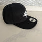 Black Curved-Brim Snapback Hat | Adjustable Cap