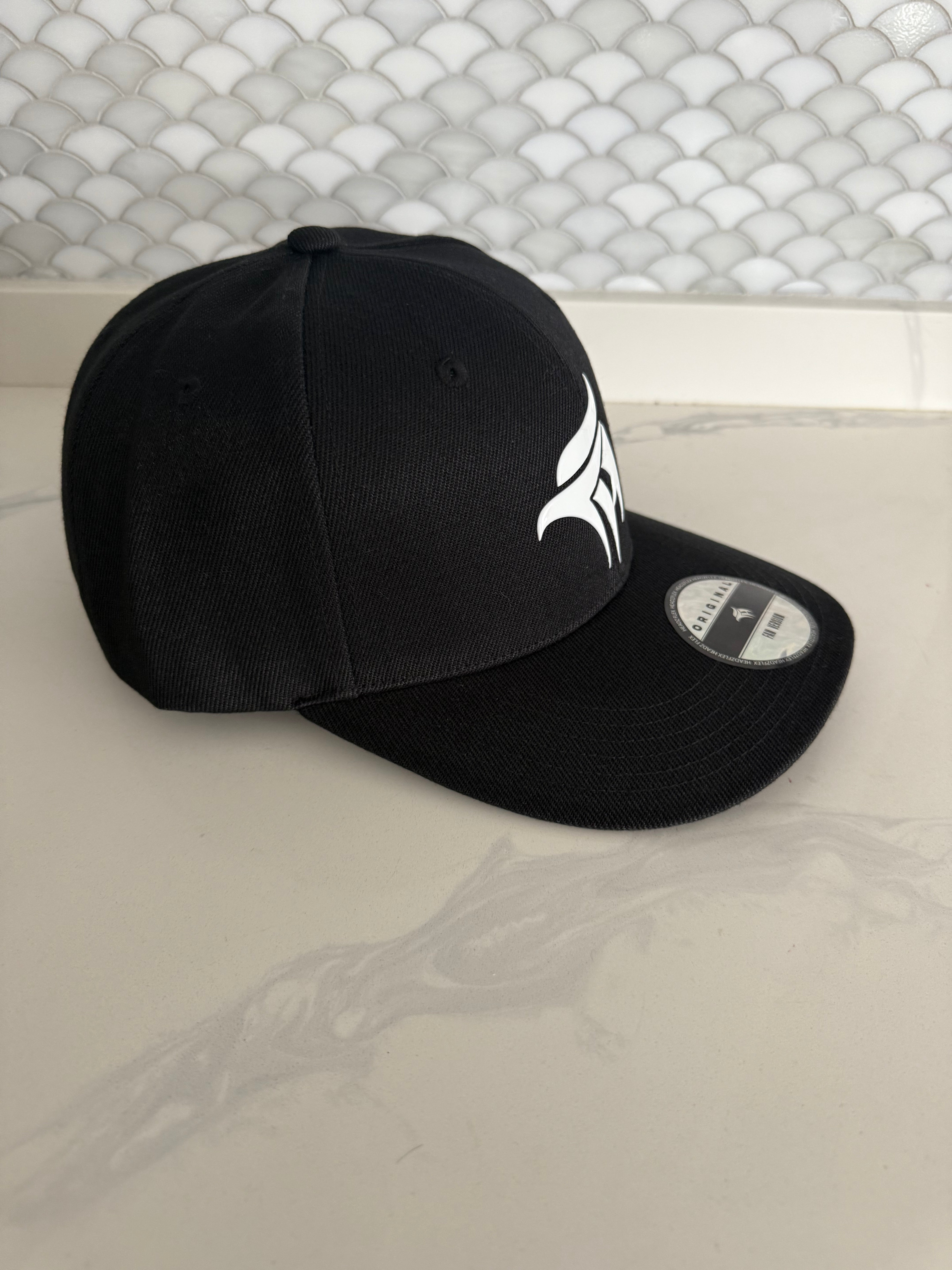Black Curved-Brim Snapback Hat | Adjustable Cap Secondary image