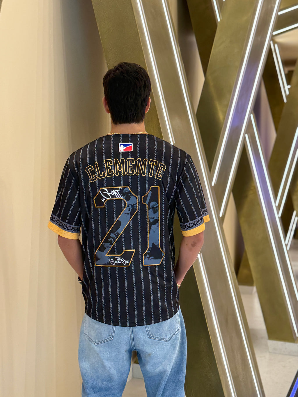 Puerto Rico Clemente Coqui Black & Gold Baseball Jersey