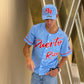 Puerto Rico Sky Blue V26  Embroidered Baseball Jersey