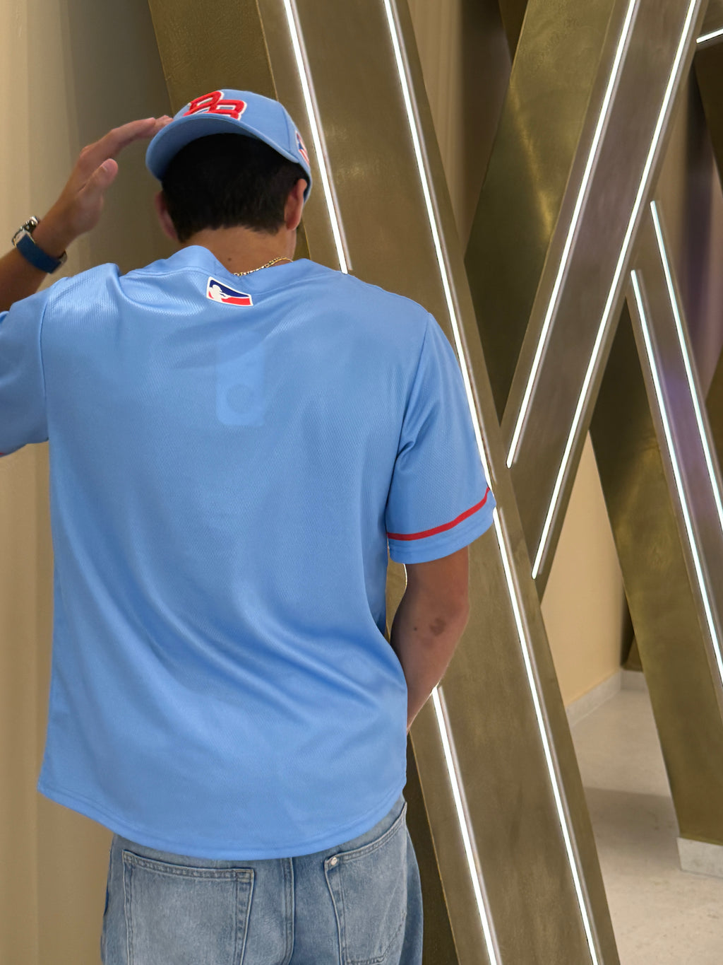 Puerto Rico Sky Blue V26  Embroidered Baseball Jersey