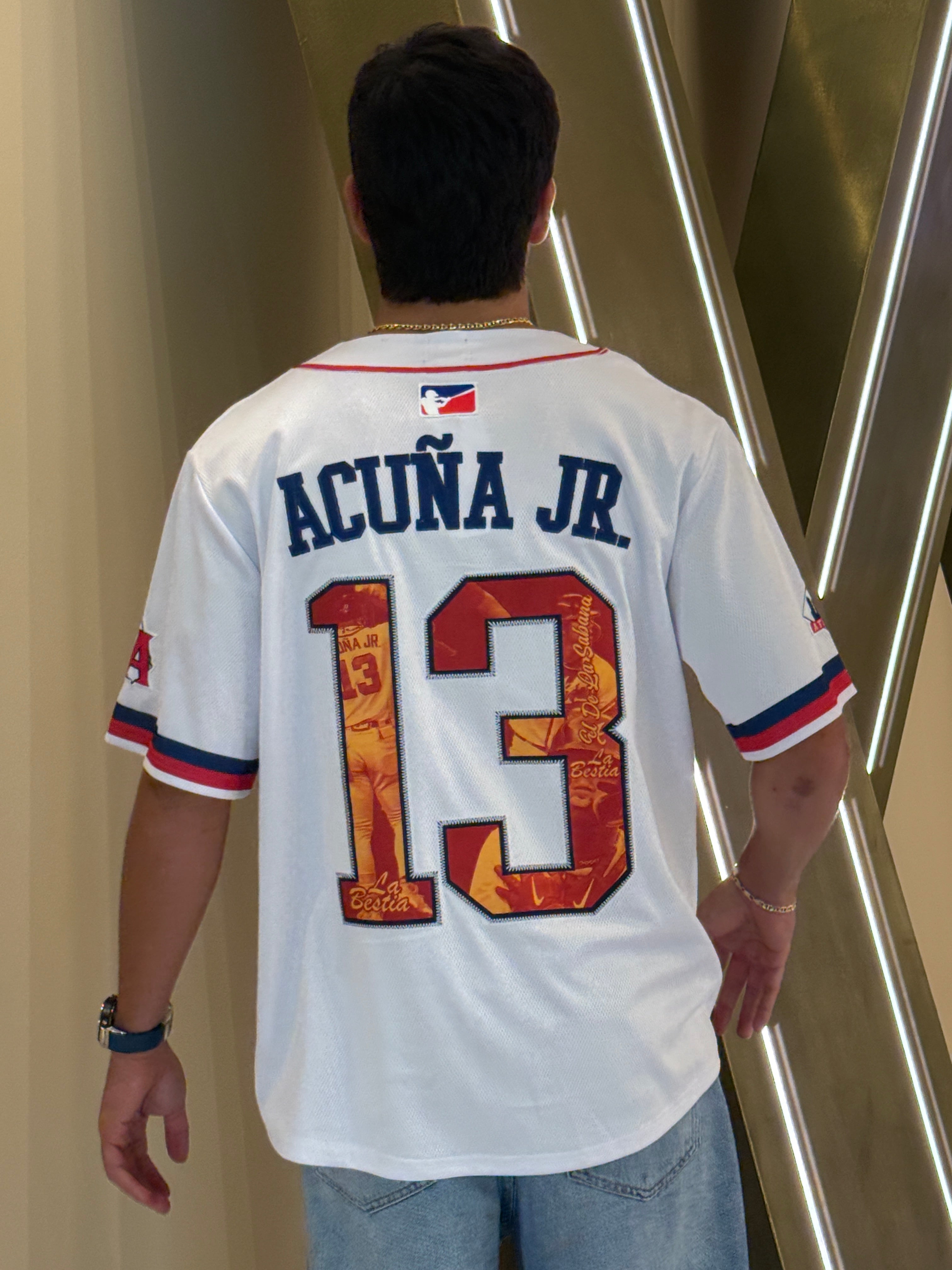 Atlanta baseball jersey 13 - Person wearing a sports jersey with 'Acuña Jr.' and number '2'