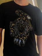 Golden Tiger Black Rhinestone T-Shirt
