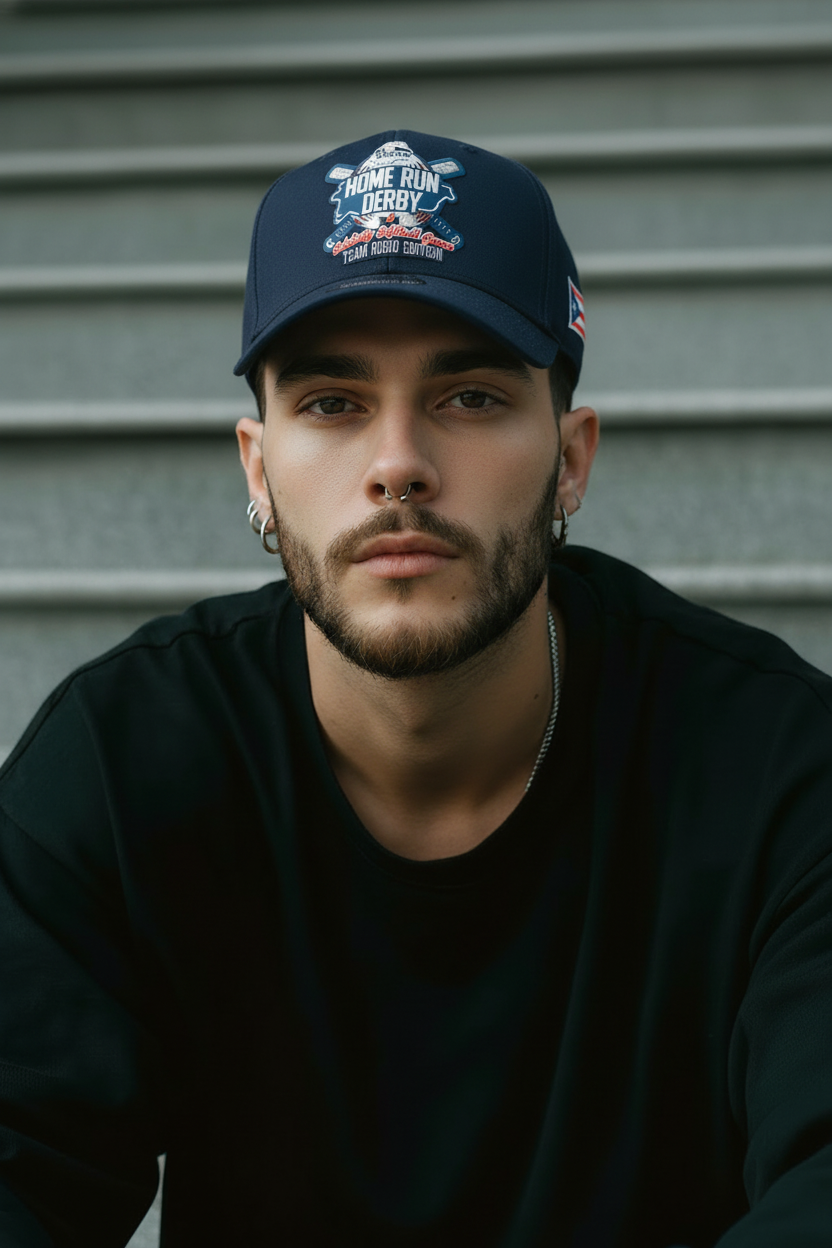 Limited Edition 2025 navy cotton curved brim cap with bold Home Run Derby