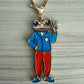 Metal Keychain Concho Frog Character Charm