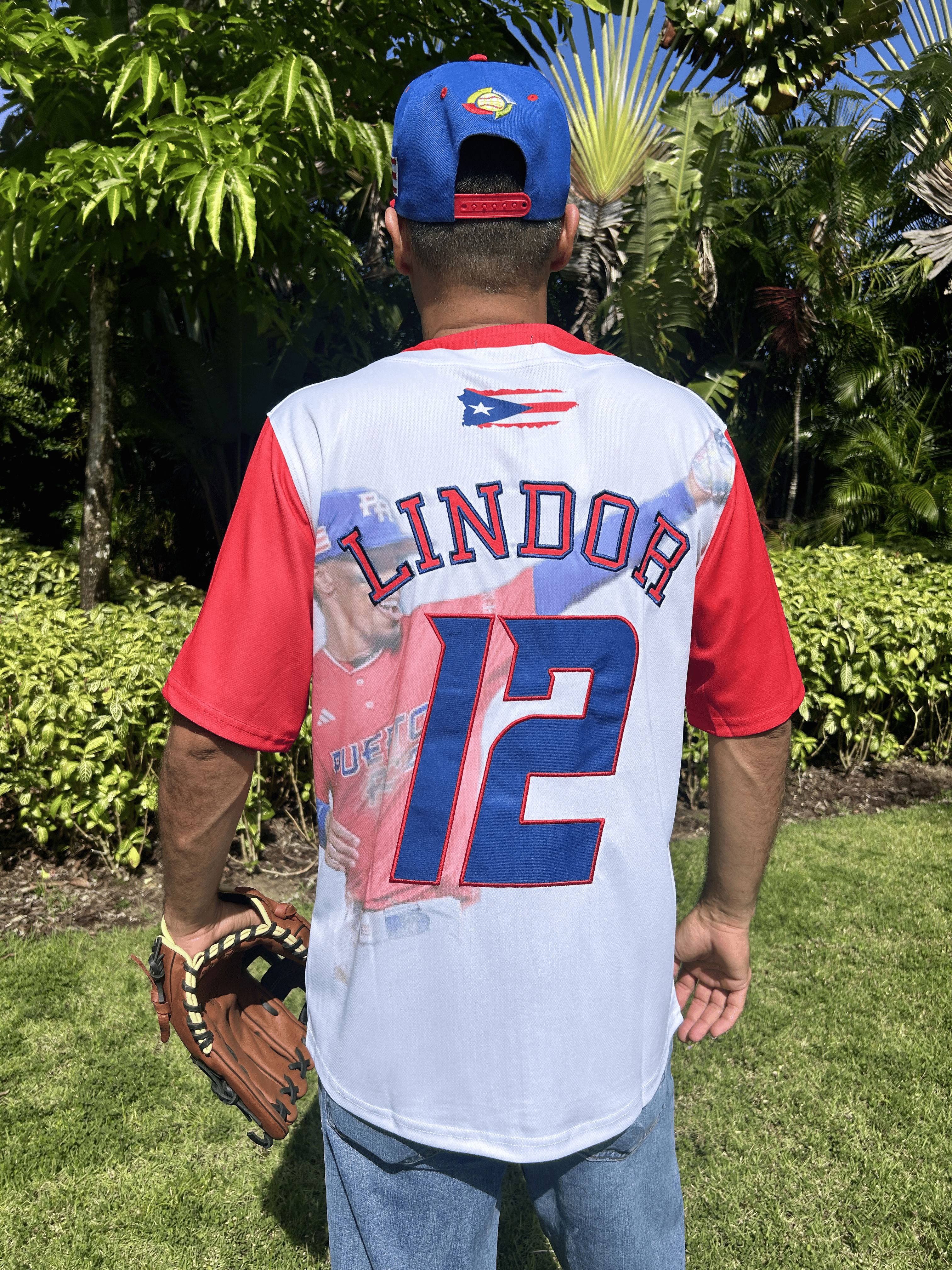 Puerto Rico Baseball Jersey –#12  Edition Embroidered Baseball Tee Secondary image