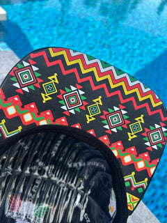 Black snapback hat with underbrim artwork and streetwear style