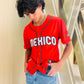 TAINOWEARS Mexico Red Baseball Jersey – 52, Mexican Flag & Coat of Arms, Golden Eagle