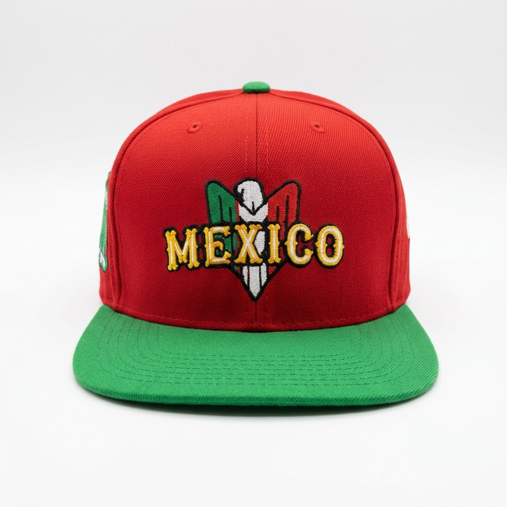 Red and green cap with 'Mexico' and a logo on a white background