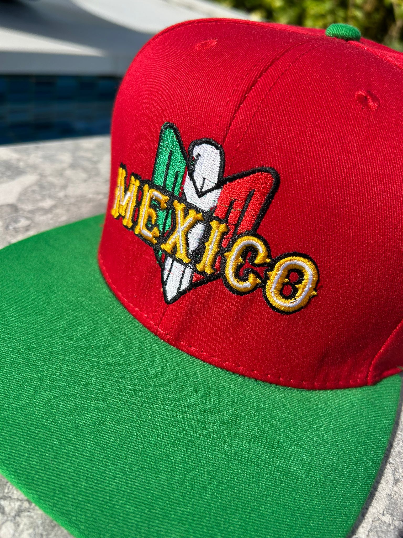 Mexico Eagle Black Cap front view with embroidered eagle

