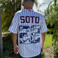 Soto 22 Baseball Jersey – New York Pinstripes with Action Collage