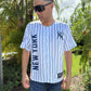 Soto 22 Baseball Jersey – New York Pinstripes with Action Collage
