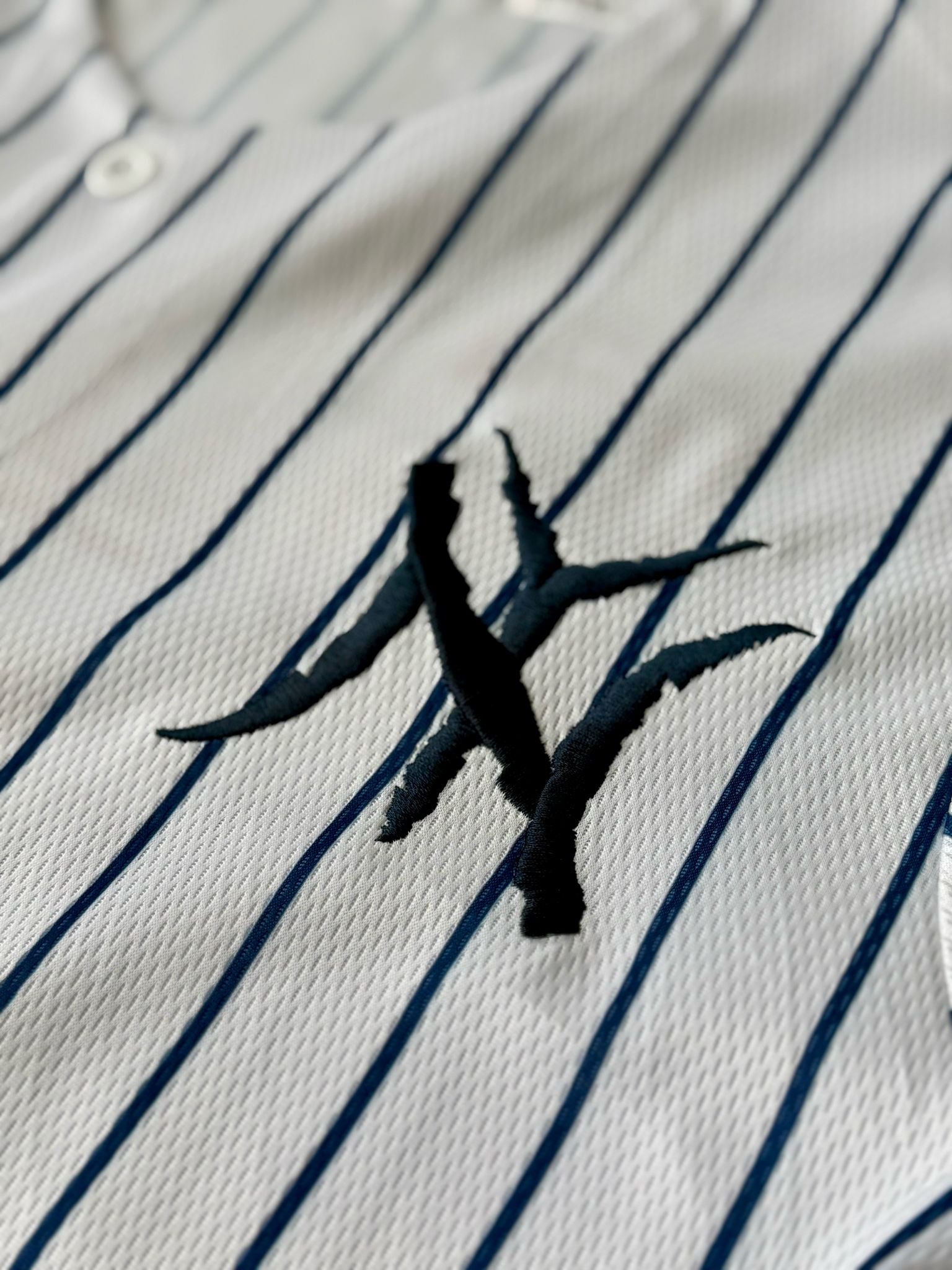 Soto 22 Baseball Jersey – New York Pinstripes with Action Collage