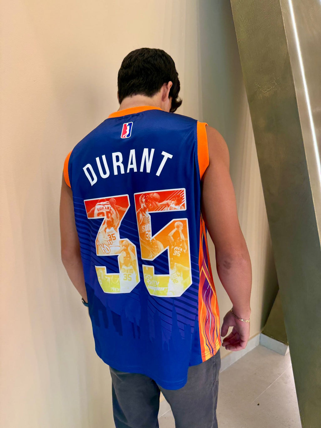 PHX 35 Basketball Jersey | Premium Blue Orange Sleeveless Sportswear