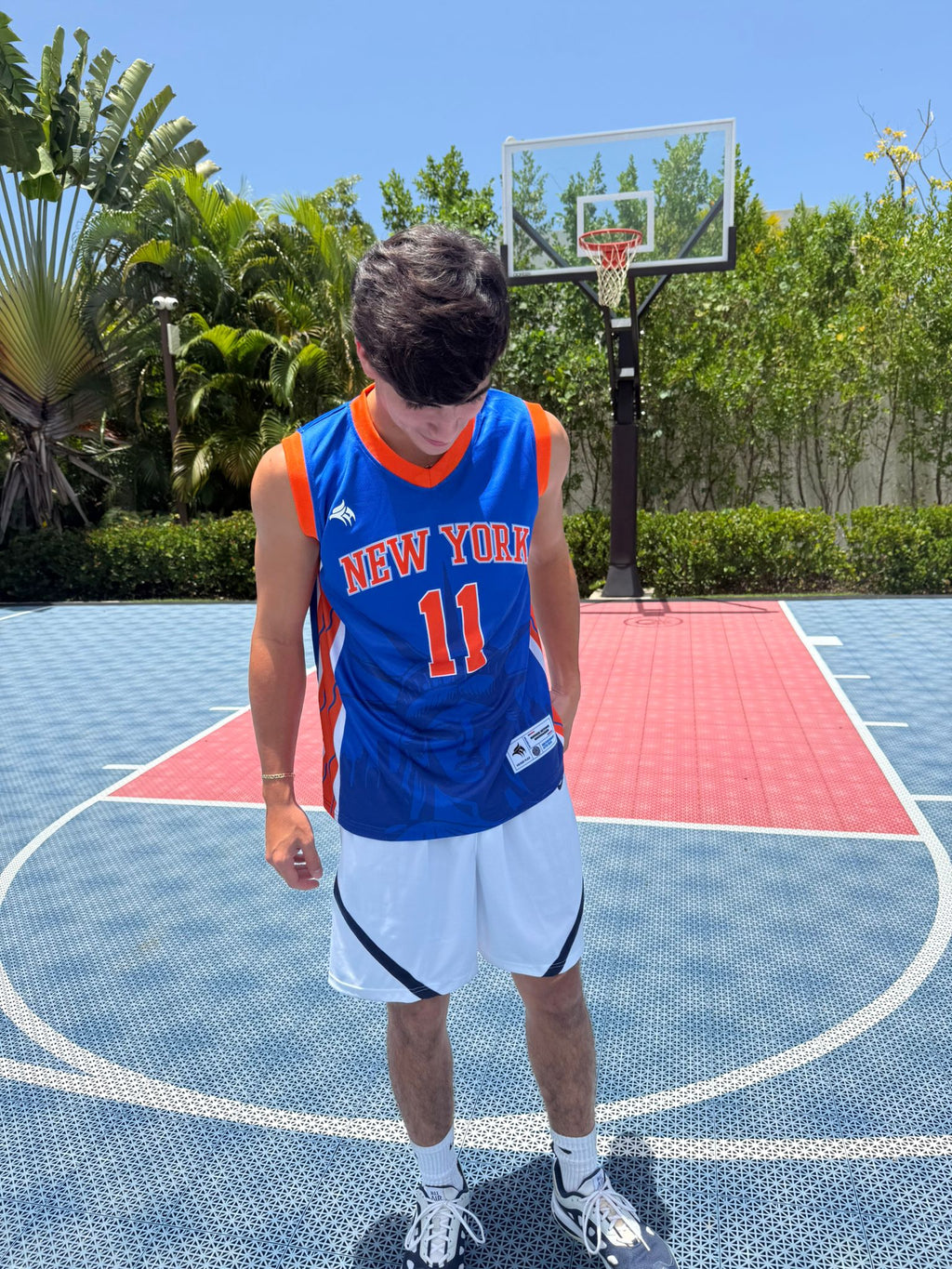 New York Basketball Jersey –#11  Blue Premium Mesh Fans Edition