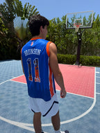 New York Basketball Jersey –#11  Blue Premium Mesh Fans Edition