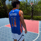 New York 11 Basketball Fan Jersey – Sleeveless Blue Orange