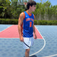 New York 11 Basketball Fan Jersey – Sleeveless Blue Orange