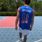 New York 11 Basketball Fan Jersey – Sleeveless Blue Orange