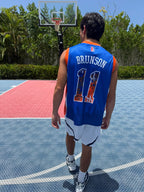 New York 11 Basketball Fan Jersey – Sleeveless Blue Orange