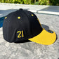 Side angle of Clemente cap with 21 patch

