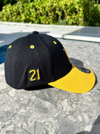 Side angle of Clemente cap with 21 patch


