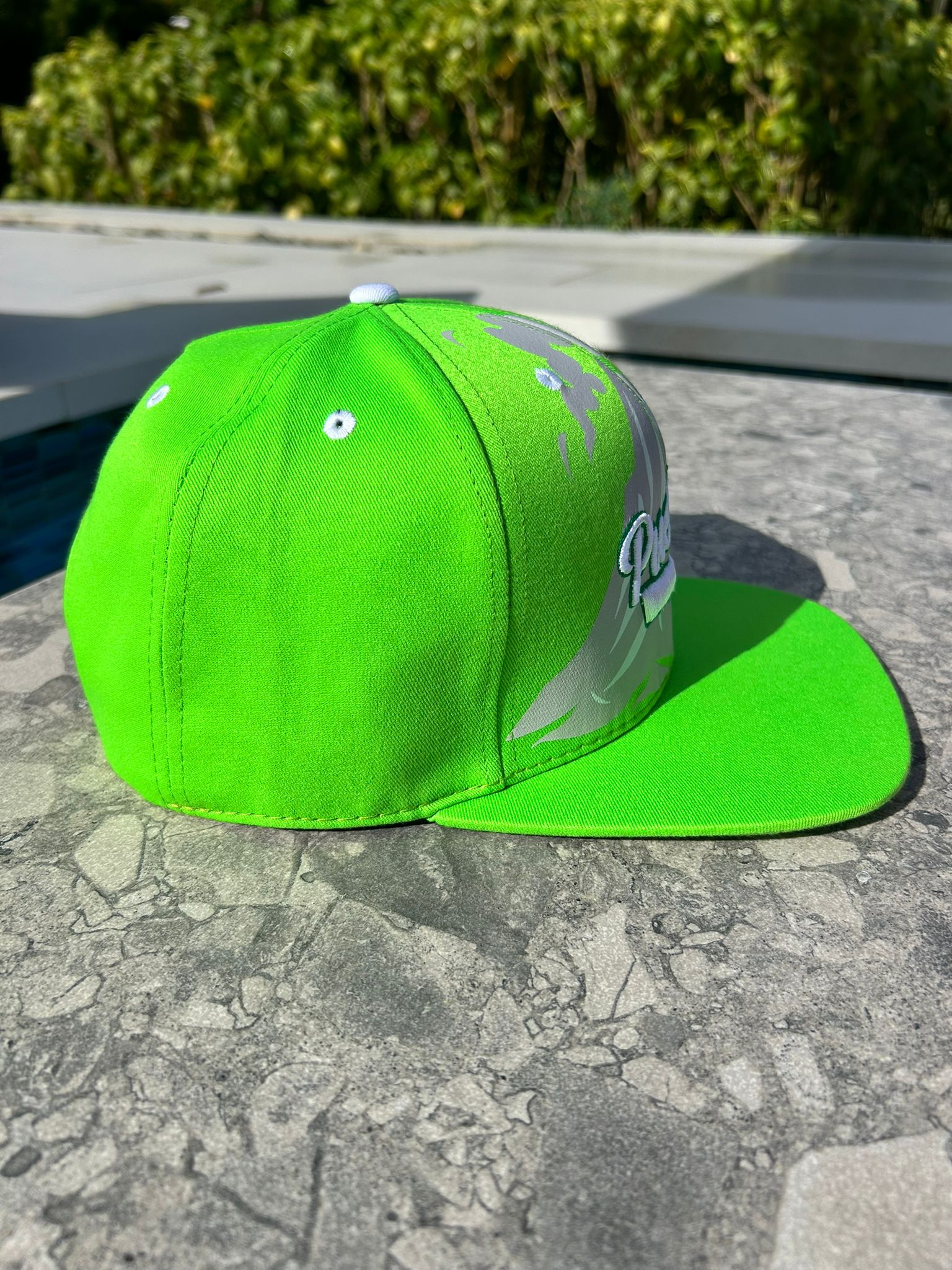 Puebla Green Embroidered Snapback Hat