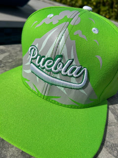 Puebla Green Embroidered Snapback Hat