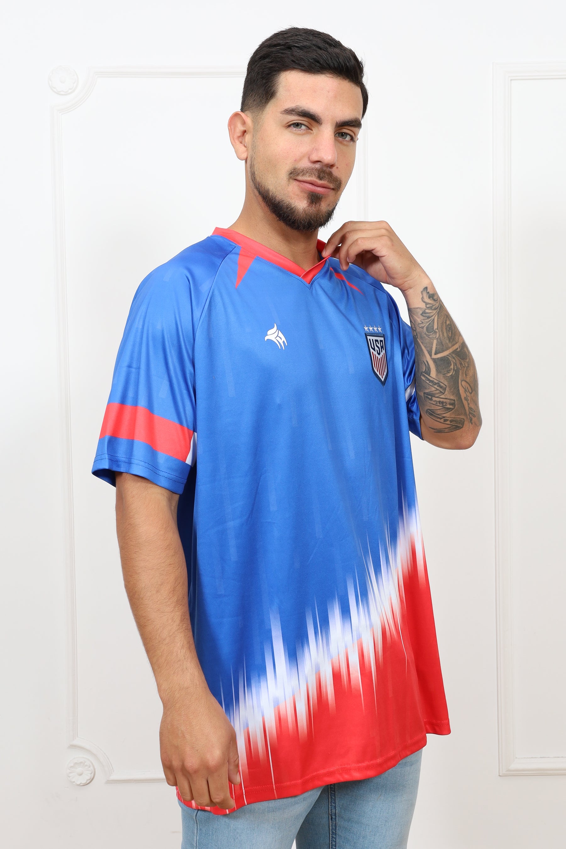 USA Liberty Crest Navy/Red Soccer Jersey
