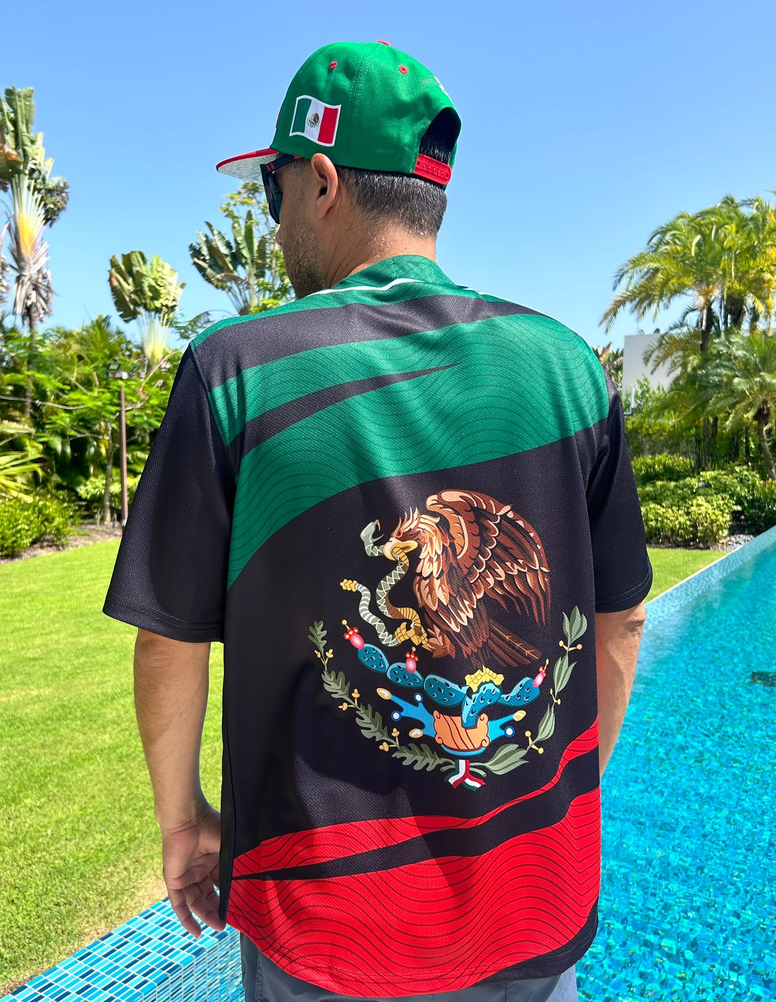 Mexico Embroidery Black Baseball Jersey – Limited Edition, Mexican Flag & Eagle Design Secondary image