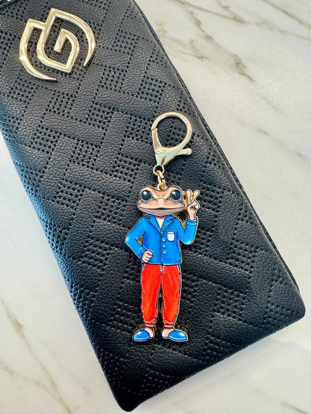 Puerto Rico Concho Alloy Charm – Peace Frog Keychain Accessory