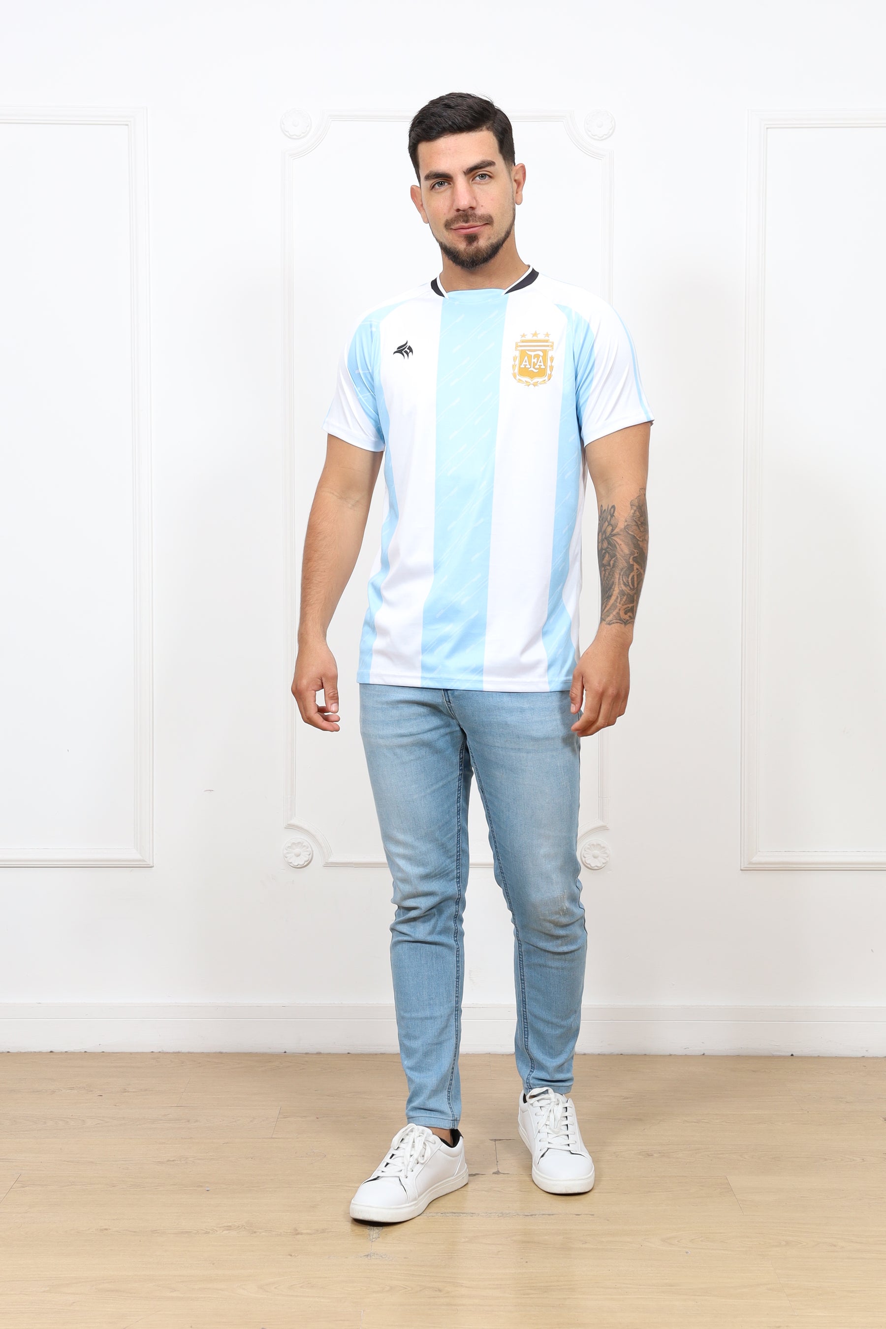 Argentina Sky Crest White/Sky Blue Soccer Jersey