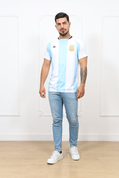 Argentina Sky Crest White/Sky Blue Soccer Jersey