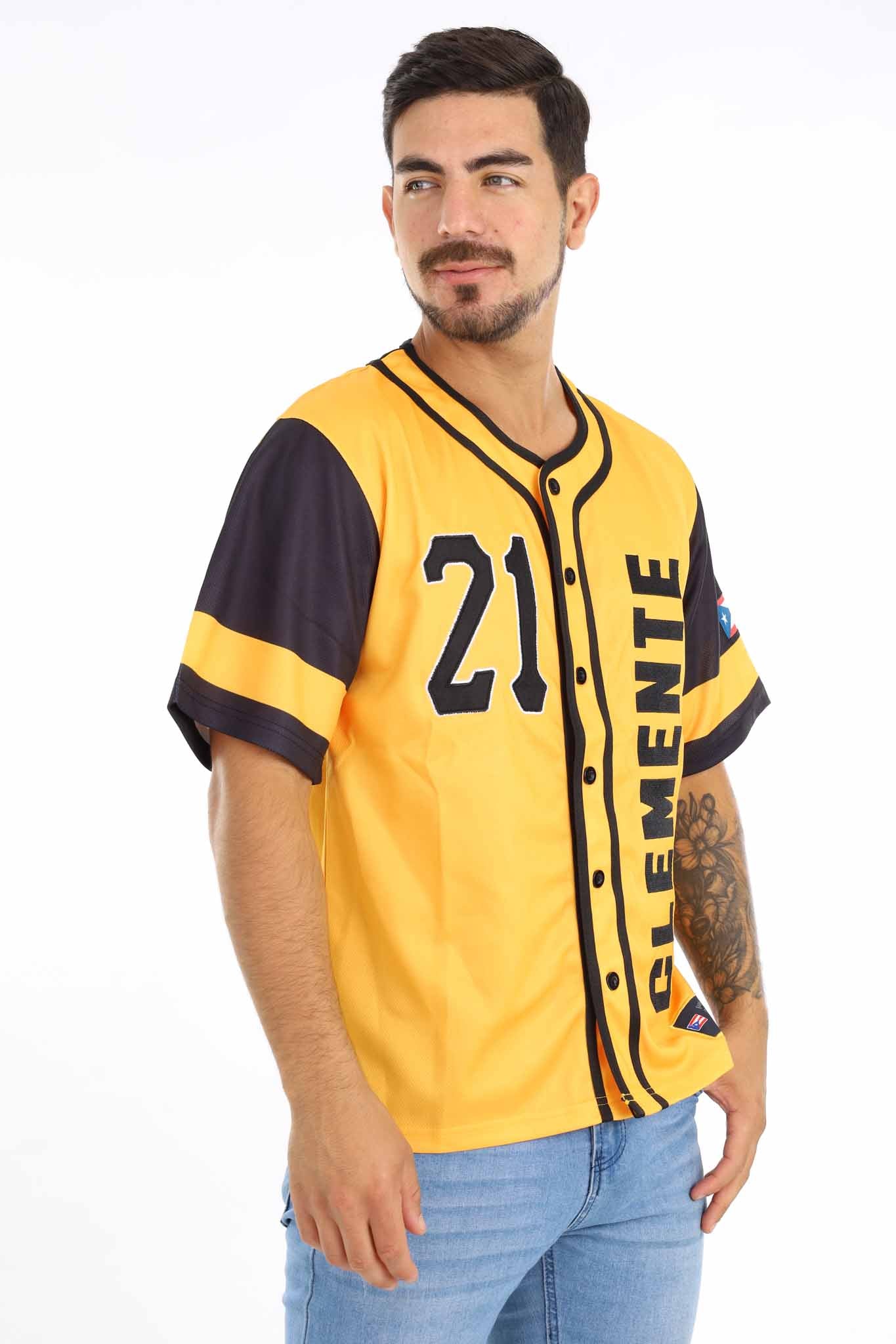 baseball jersey clemente yellow 4