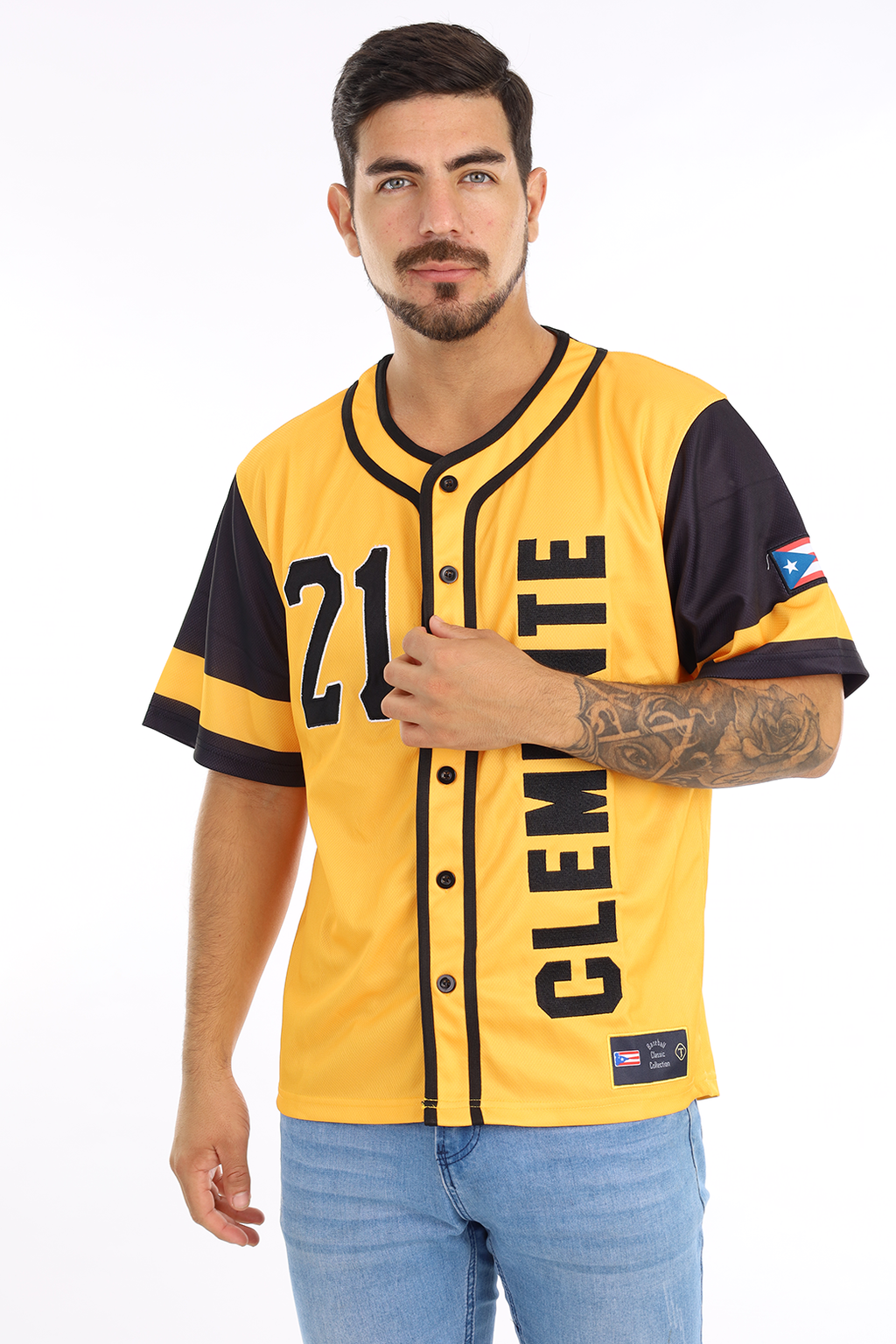 baseball jersey clemente yellow 5