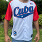 Front of Cuba Baseball Jersey with red sleeves

