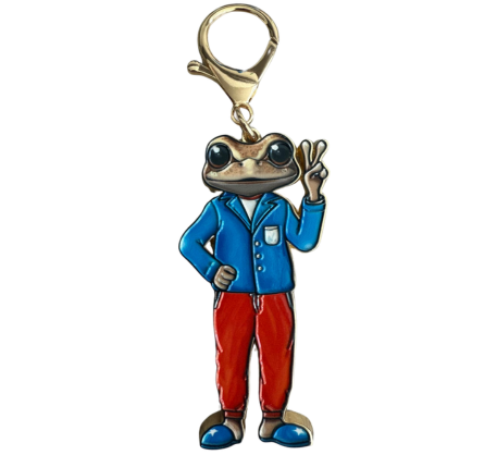 Puerto Rico Concho Alloy Charm – Peace Frog Keychain Accessory