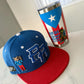 Pinned Edition PR Embroidered Snapback Hat: Sapo Concho Metal Pin - Blue & Red