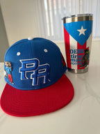 Pinned Edition PR Embroidered Snapback Hat: Sapo Concho Metal Pin - Blue & Red