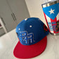 Pinned Edition PR Embroidered Snapback Hat: Sapo Concho Metal Pin - Blue & Red