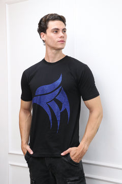 Blue Eagle Black Rhinestone T-Shirt